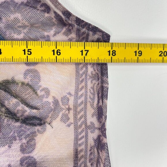 $398 NWOT JOHNNY WAS SILVANA Embroidered Floral MESH MIDI DRESS Size S Purple - Picture 13 of 15